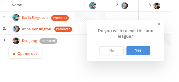 sportyHQ Let players opt in or out of your box league