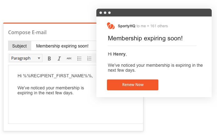 sportyHQ Communicate easily with your membership